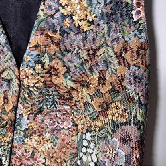 Vintage Cotton Ginny Tapestry Floral Vest Size Small - Picture 4 of 9